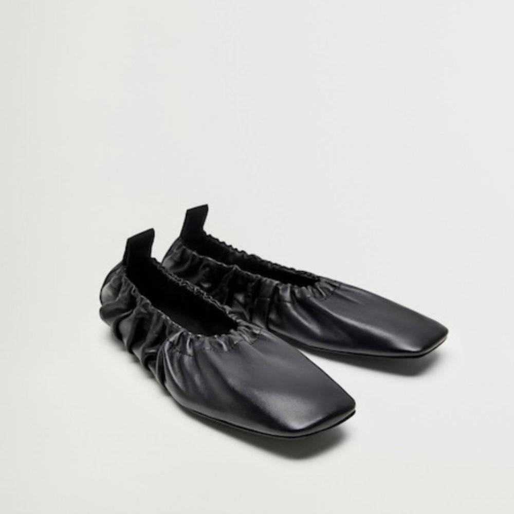 Mango Leather Flats